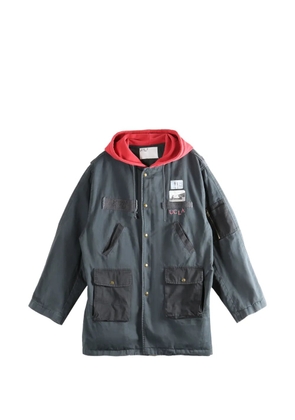 Paly hooded patch-detail jacket - Grey