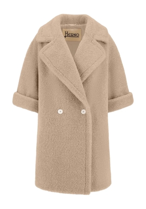 Herno double-breasted short-sleeve coat - Neutrals