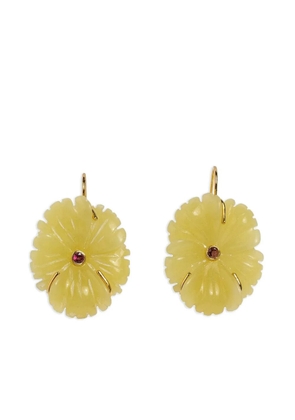 Lizzie Fortunato New Bloom flower-carved earrings - Yellow