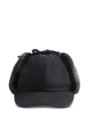 Y's fur-earmuff cap - Black