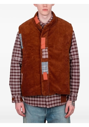 STORY mfg. Sahab cord patchwork gilet - Brown