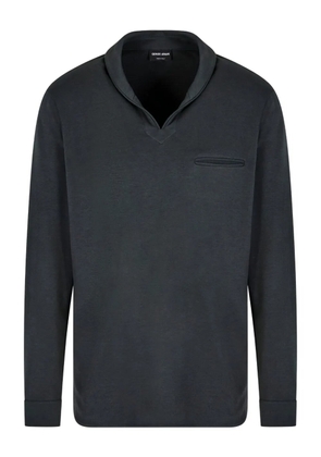 Giorgio Armani shawl-collar welt-pocket sweatshirt - Grey
