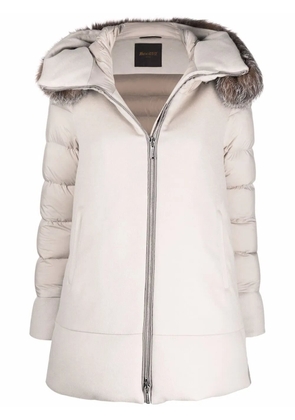 Moorer zip-fastening padded coat - Neutrals