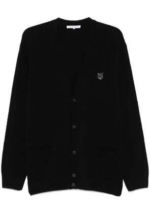 Maison Kitsuné Bold Fox Head-patch cardigan - Black