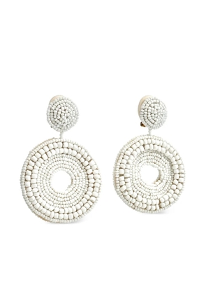 Kenneth Jay Lane beaded round-shape earrings - White