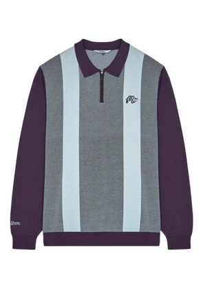 Malbon Golf zip striped sweater - Blue