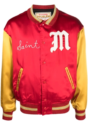SAINT MXXXXXX satin bomber jacket - Red