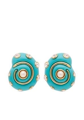 Kenneth Jay Lane crystal-embellished earrings - Blue