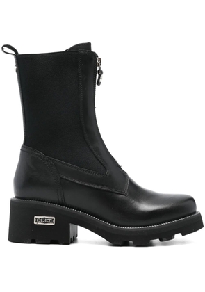 Cult zip-front leather boots - Black