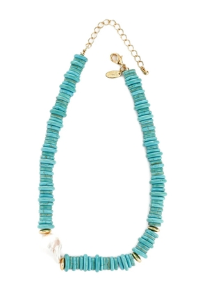 Kenneth Jay Lane single-strand pearl necklace - Blue