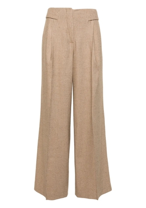 REMAIN wide-leg textured trousers - Neutrals