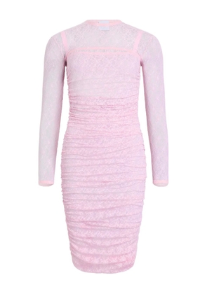 Patou lace ruched midi dress - Pink