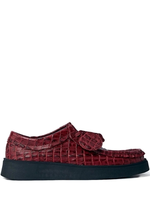 Martine Rose Torview croc-embossed lace-up shoes - Red