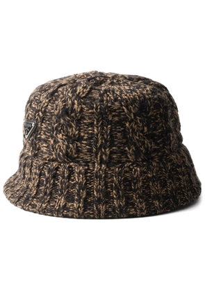 Prada mélange wool bucket hat - Black