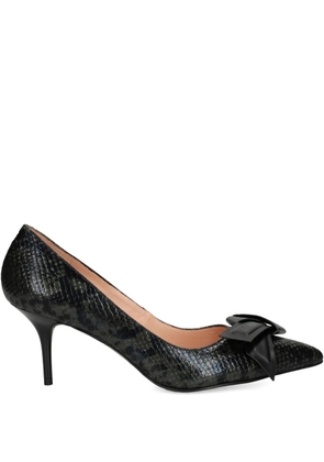 Love Moschino snakeskin bow pumps - Black