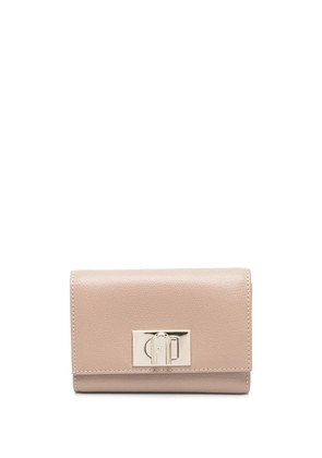 Furla twist-lock logo-plaque wallet - Neutrals