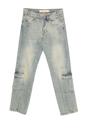 YES LONDON whiskering-effect cargo jeans - Blue