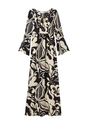 St. John Harlow leaf-print maxi dress - Neutrals
