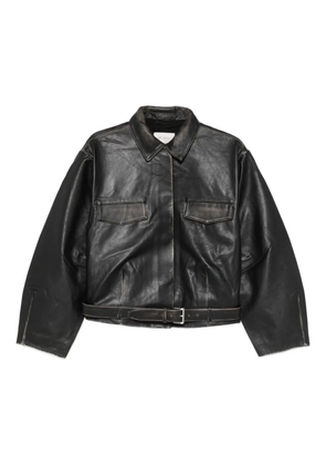 St. Agni leather belted jacket - Black