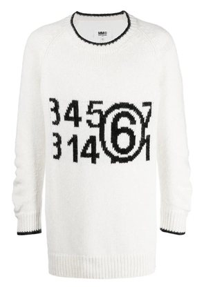 MM6 Maison Margiela intarsia-knit numbers jumper - White