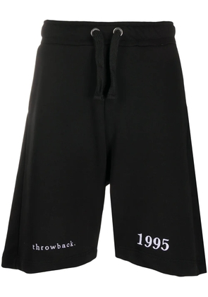 Throwback. logo embroidered track shorts - Black