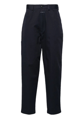 Closed tapered-leg twill trousers - Blue