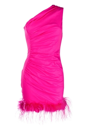 Giuseppe Di Morabito feather-trim ruched minidress - Pink