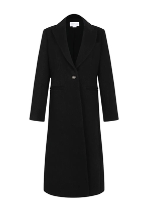 Genny single-button twill coat - Black