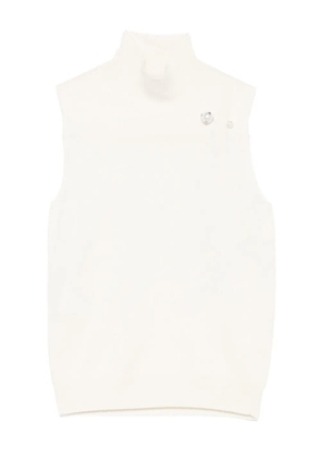 Alberta Ferretti pearl-embellished turtleneck vest - Neutrals