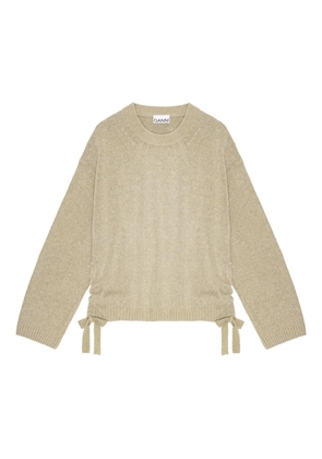 GANNI side-tie sweater - Green