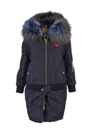 Mr & Mrs Italy faux-fur trimmed hooded coat - Blue