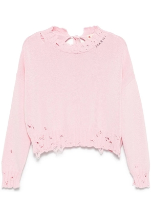 Marni dishevelled cotton sweater - Pink