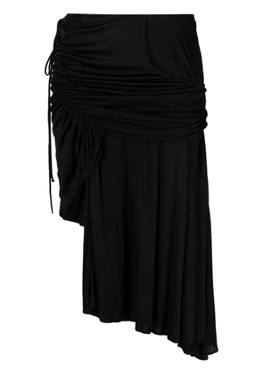 Nº21 low-rise pleated asymmetric skirt - Black