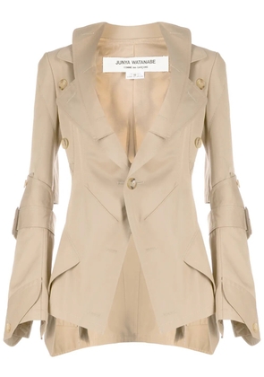 Junya Watanabe button-embellished gabardine blazer - Neutrals