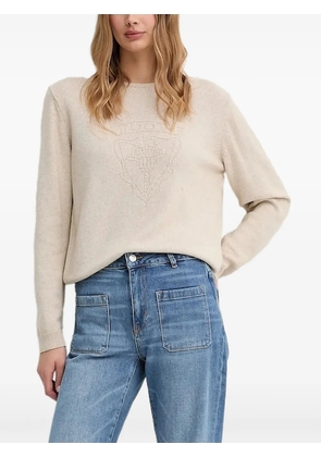 Joop! embroidered crest sweater - Neutrals