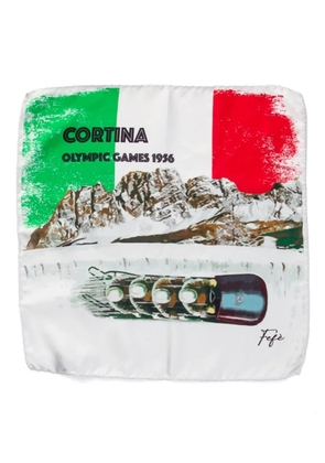 FeFè Cortina Olympics Games-print pocket scarf - White