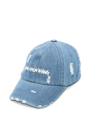 Feng Chen Wang distressed denim cap - Blue