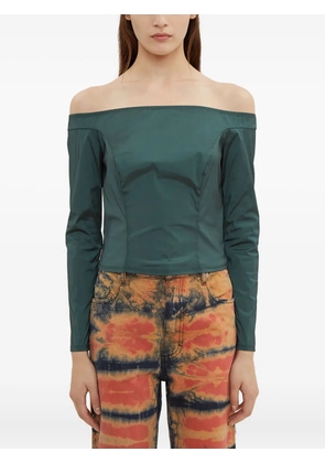 Eckhaus Latta Bardot-neck corset blouse - Green
