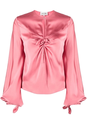 Del Core satin-finish knot-detail blouse - Pink