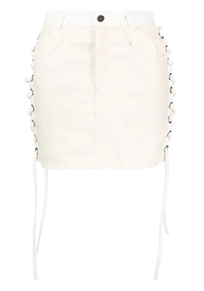 JULFER lace-up denim miniskirt - Neutrals