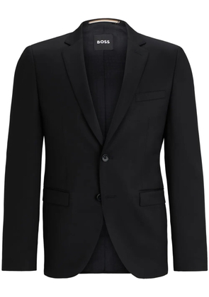 BOSS virgin-wool single-breasted blazer - Black