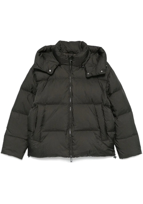 Emporio Armani logo-lettering hooded down jacket - Green