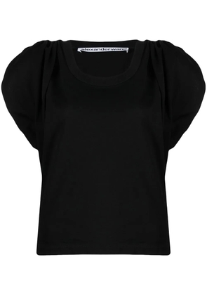 Alexander Wang gathered-sleeve detail T-shirt - Black