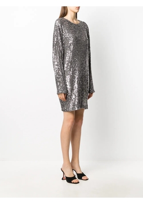 In The Mood For Love long-sleeve sequin dress - Silver