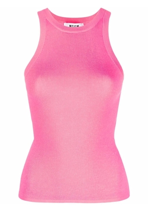 MSGM ribbed-knit sleeveless top - Pink