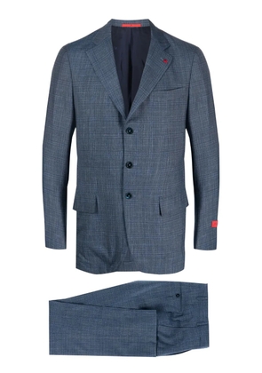 Isaia plaid-print single-breasted suit - Blue