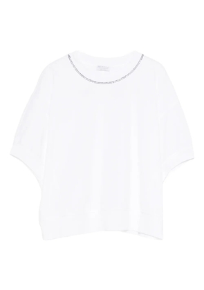 Brunello Cucinelli collar-embellishment T-shirt - White