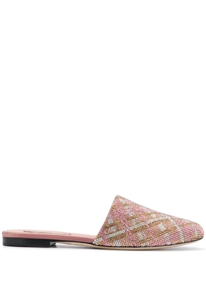 Marco De Vincenzo check-crystal slippers - Pink