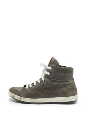 Prada Pre-Owned leather lace-up sneakers - Grey
