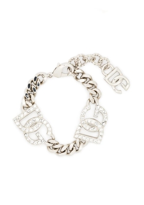 Dolce & Gabbana crystal-embellishment link-chain bracelet - Silver